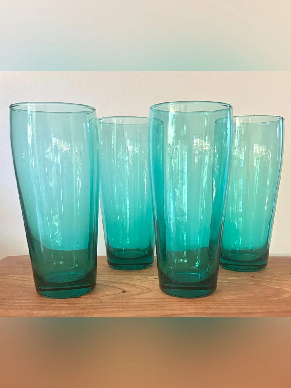 Cristar Bilboa Cooler 16oz Highball Pub Beer Glass Ice Tea Smoke Green SET OF 4